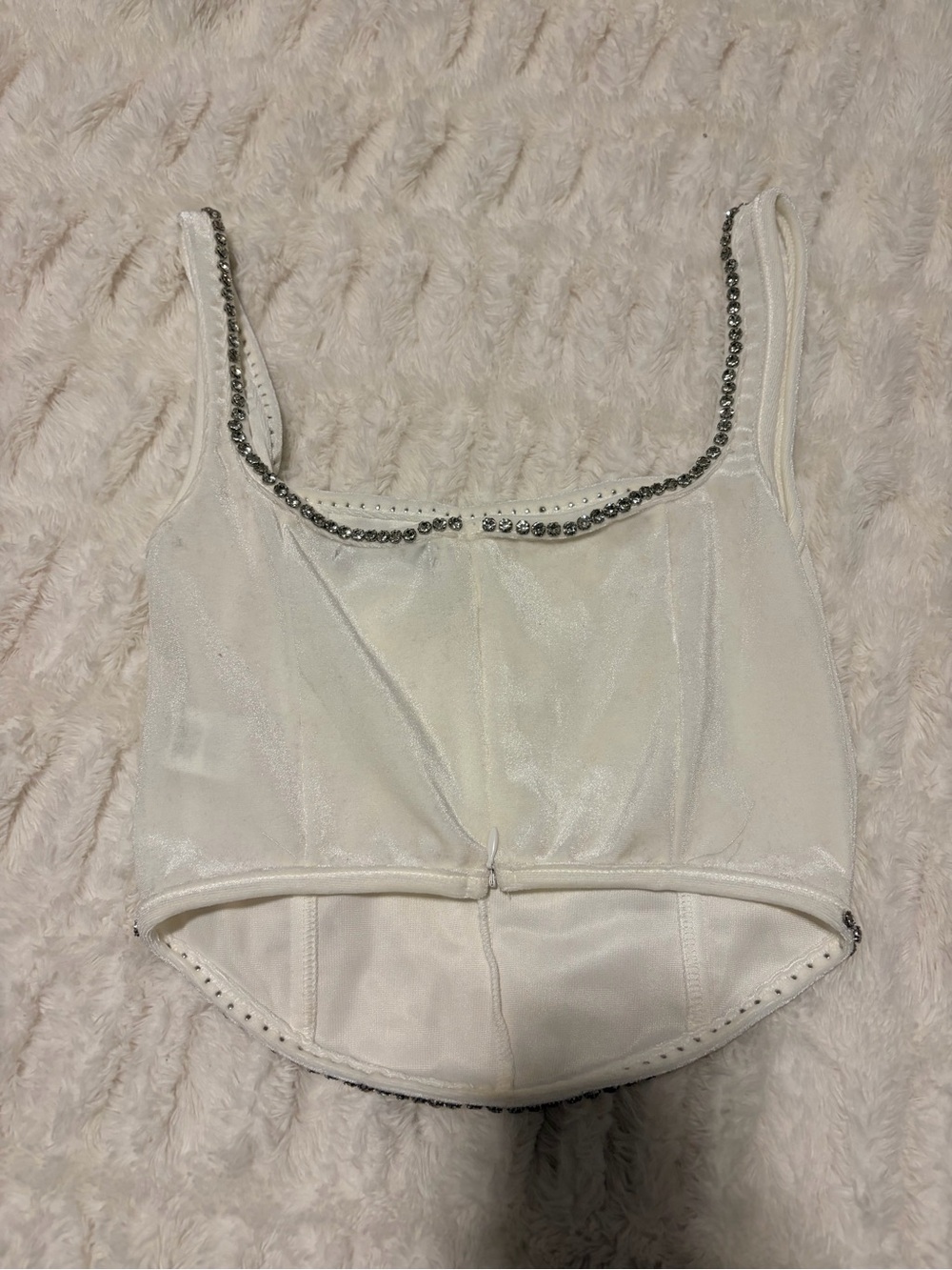 Pretty little thing cream diamante trim top - Picture 7 of 9